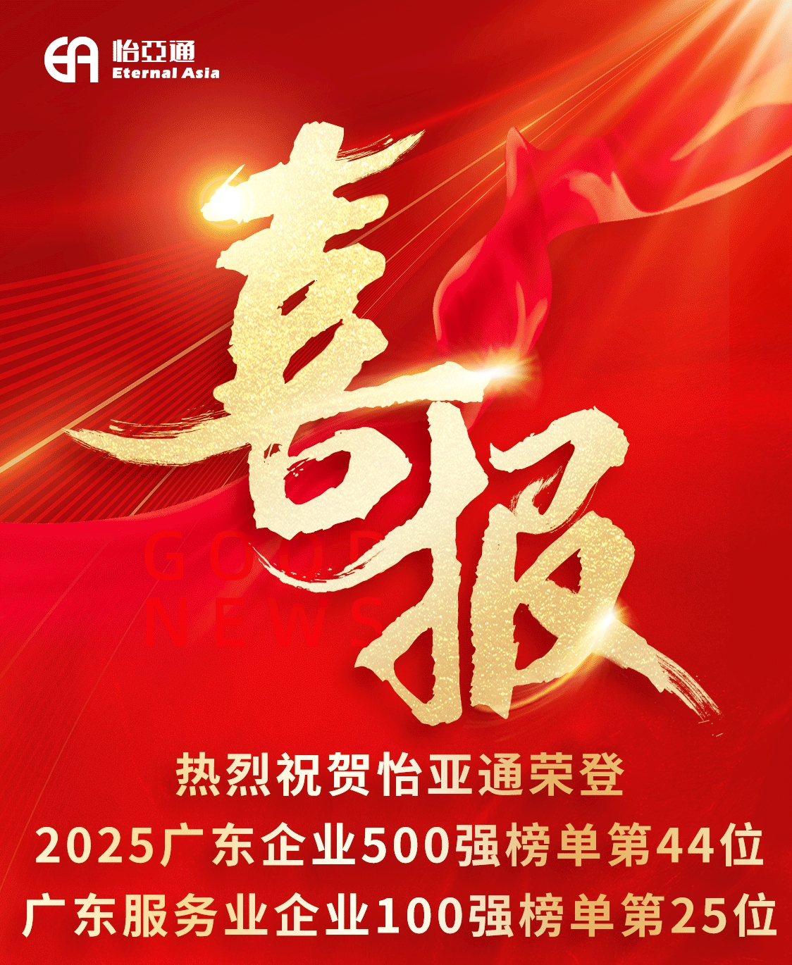 喜报｜壹号娱乐-com荣登2025广东企业500强榜单第44位、广东服务业企业100强榜单第25位